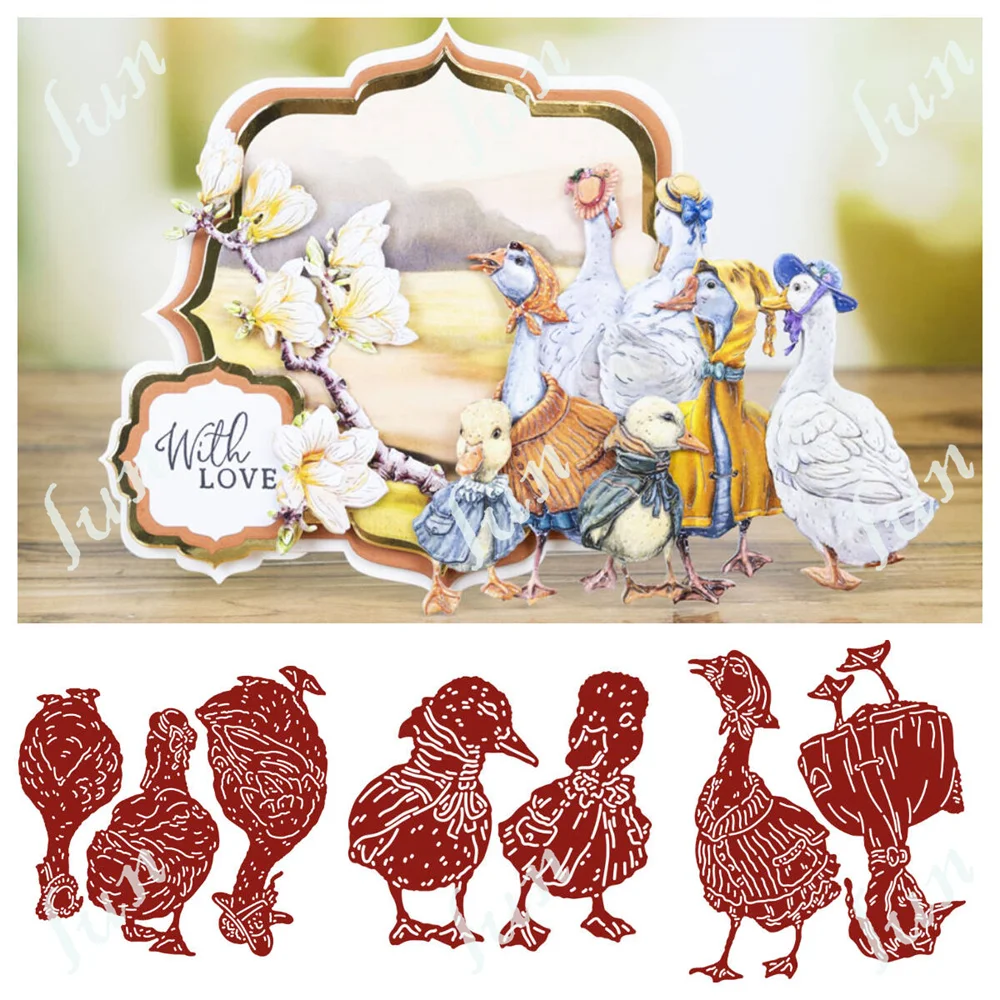 Waddling Wander Duck Cutting Dies Set DIY Scrapbooking Photo Album Decorative Embossing Paper Card Cuts Crafts