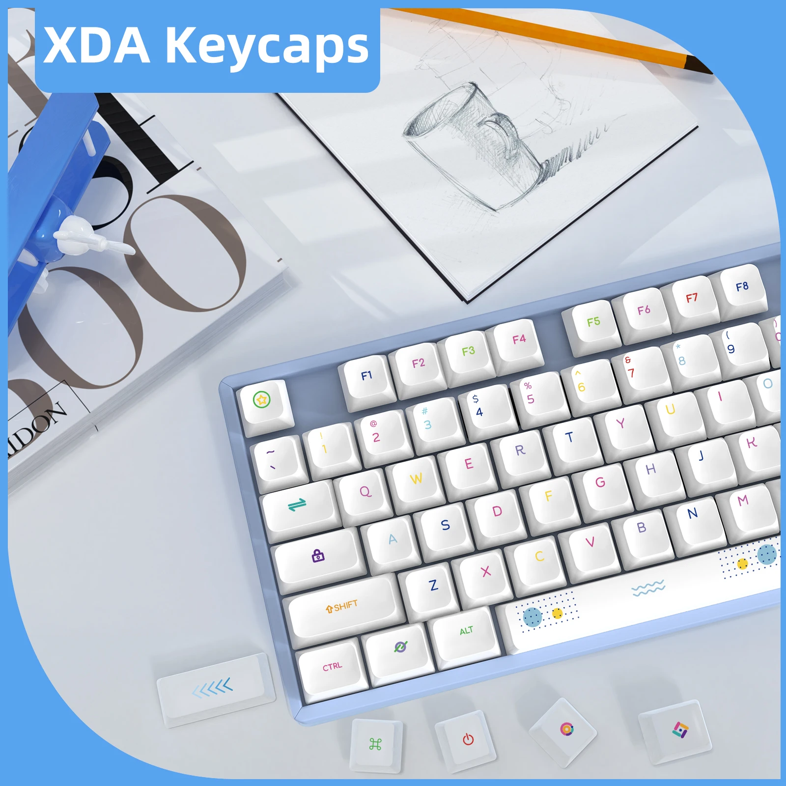 

127 Keys XDA Profile Custom PBT Dye Sublimation Keycaps For Cherry MX Switches Gaming Mechanical Keyboard Neon themed keycaps