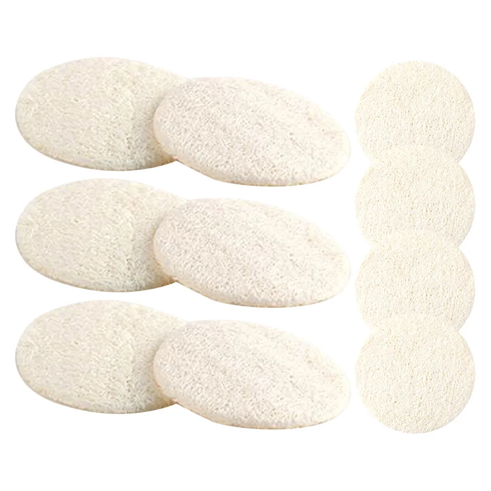 10 Esponjas Faciales de Luffa, Exfoliantes Naturales, para Limpieza Profunda, Control de Grasa, Desmaquillante, Cuidado Suave de la Piel