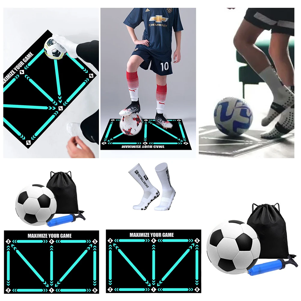 

Dribble Training Mat Foldable Football Step Practice Carpet Football Training Indoor Outdoor Equipment for Kids and Adults
