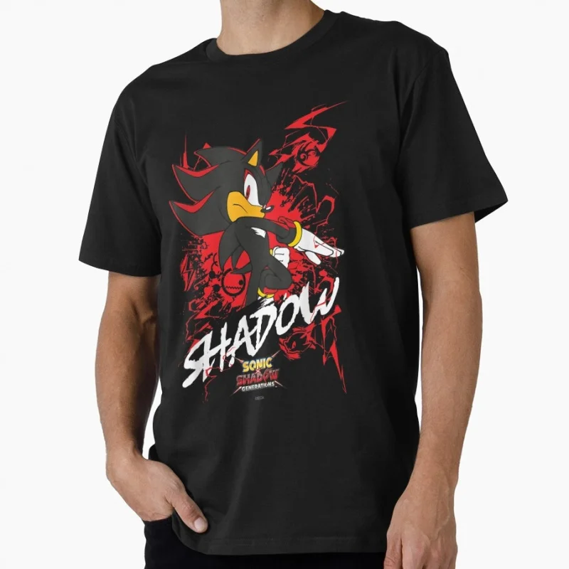 

90s Racing Anime Shadow the hedgehog Gift t shirt 0603 Vintage Cartoon Series Sonic Graphic Tee Y2K clothes US size Tops S-6XL