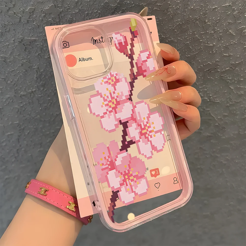 Pink Pixel Cherry Blossom Patt - Samsung Galaxy S24 评论和价格