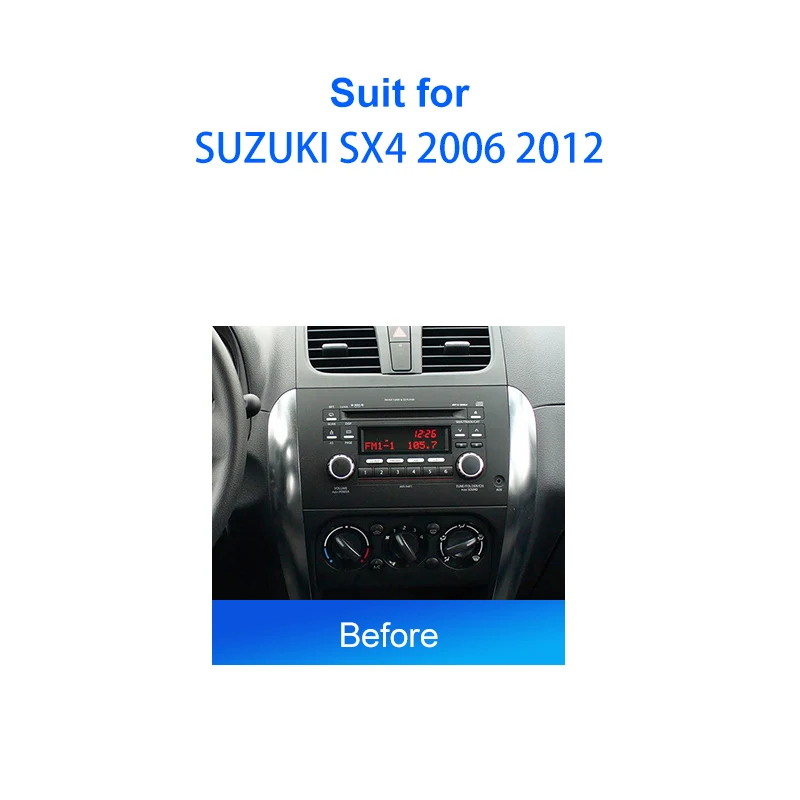 แผงติดตั้งแผงหน้าปัดวิทยุติดรถยนต์ขนาด9นิ้วสำหรับ SX4 Suzuki 2006 2012ชุดกรอบติดหน้าแบบสเตอริโอ2 DIN