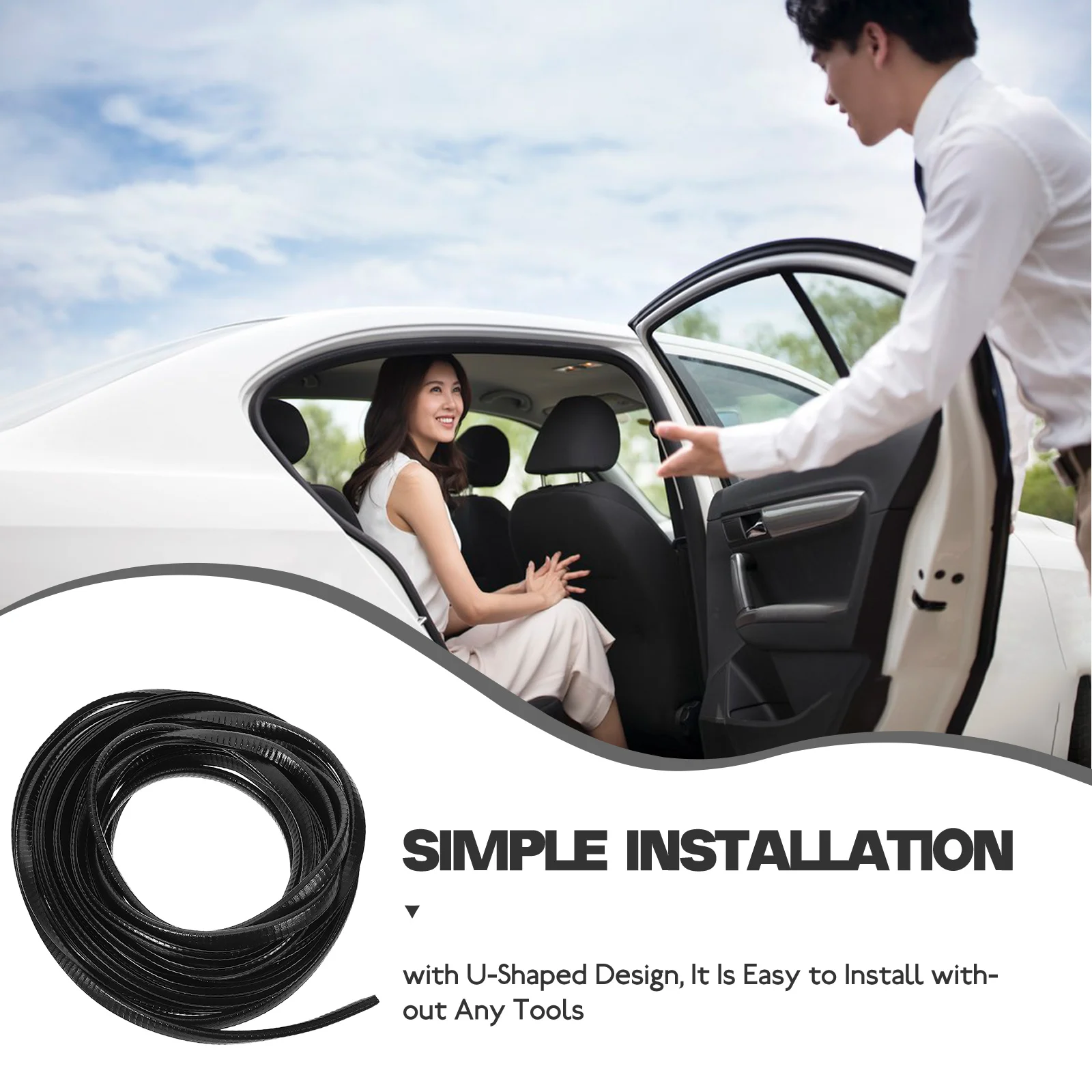 

10M Car Door Protector Edge Guards Anti collision Strip Rubber Steel Material Easy Installation Universal Compatibility