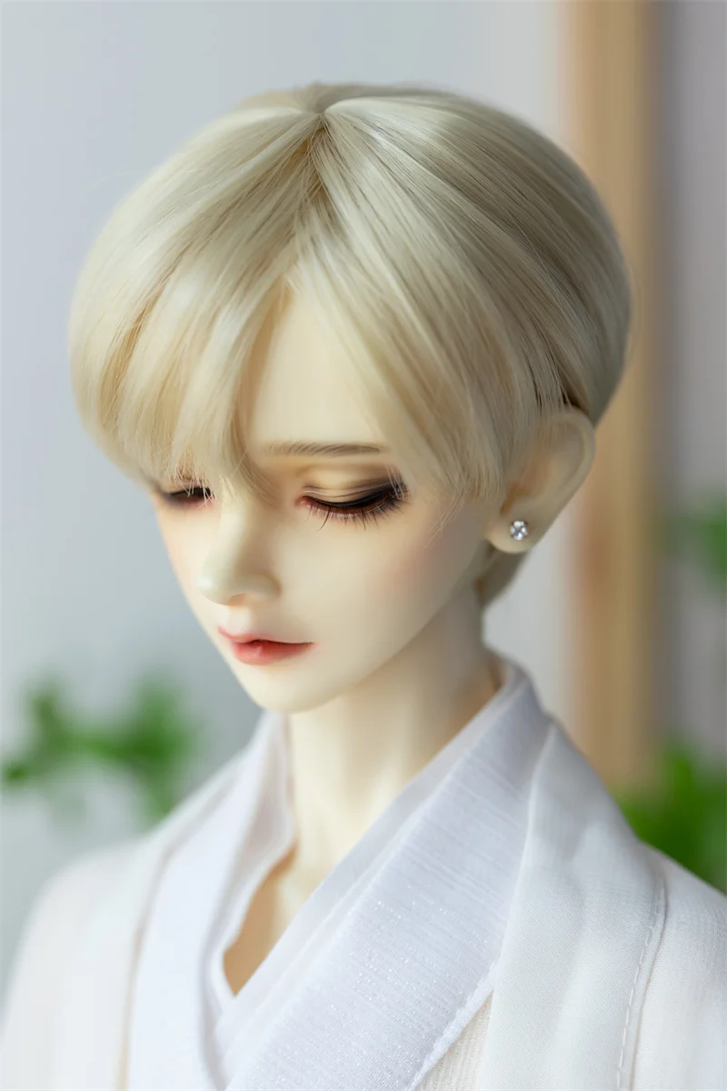 BJD doll wig fit for 1/3 1/4 1/6 Uncle  size fashion new male high temperature silk 3 7 points black short hair black brown