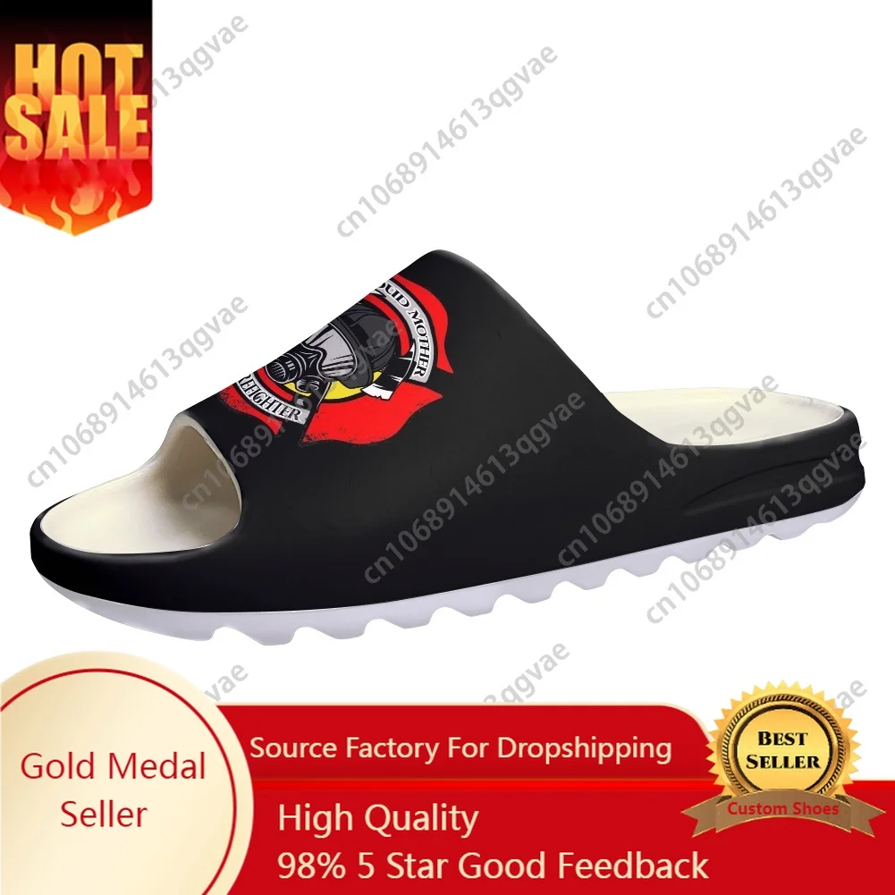 

Firefighter House Fire Rescue Soft Sole Sllipers Mens Womens Teenager Bathroom Home Clogs Custom Water Shoes on Sandals Shoes