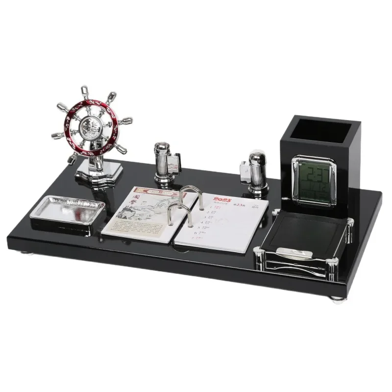 

High-end European style desk, electronic clock with pen holder, desk practical ornament