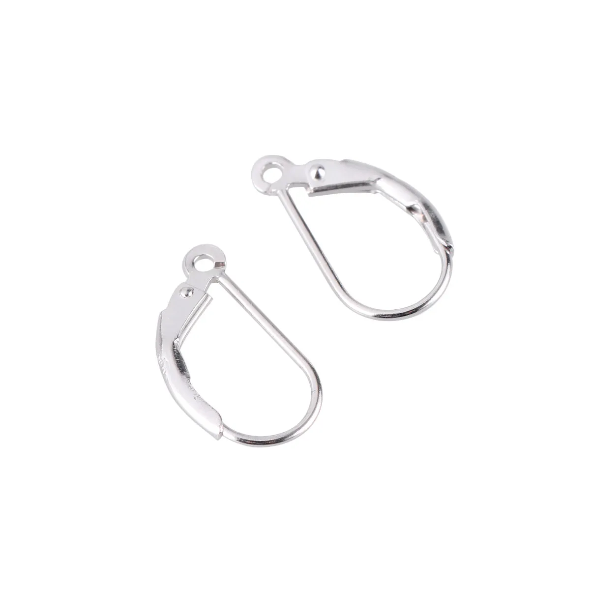 

French Ear Hooks Pure Silver Oval D-Shaped Earring Clasps Hypoallergenic Handmade Jewelry Findings Diy Accessories For