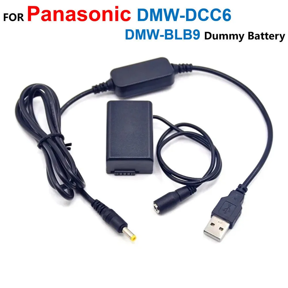 

DMW-DCC6 DMW-BMB9 Fake Battery+5V USB Power Bank Cable Adapter For Panasonic DMC-FZ45K FZ47K FZ48K FZ60 FZ62 FZ70 FZ100K FZ150K