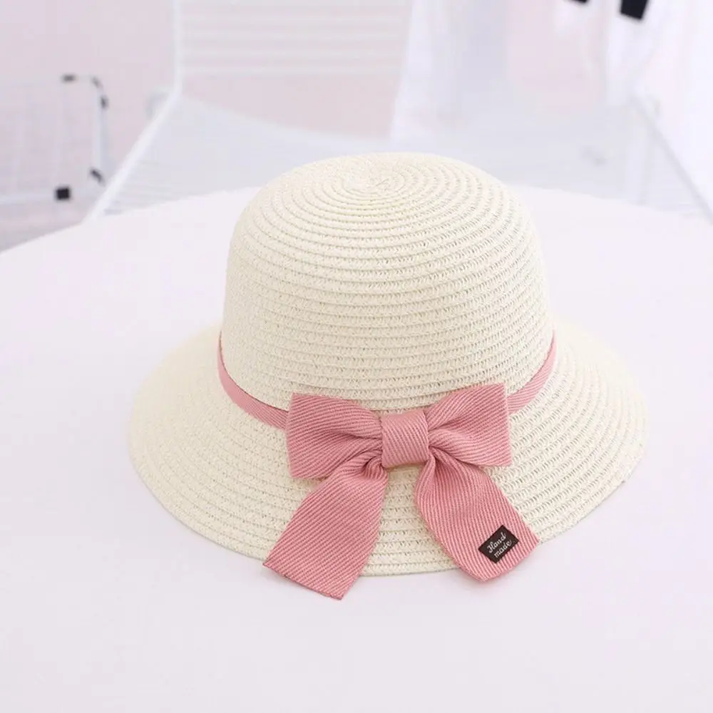 

Summer Sun Protection Travel Straw Bag Cap Set Kids Sun Hat Beach Hats Fisherman Hat