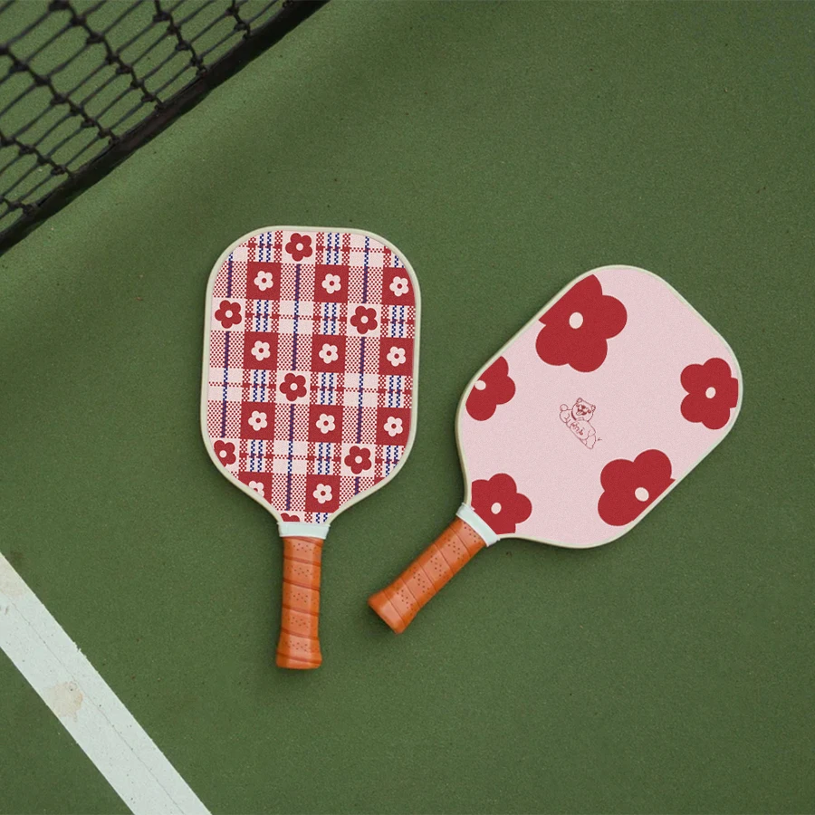 Pickleball Paddle Set with 2 Balls Trendy Pattern Pickleball Paddle Set Lightweight Racket for Adults & Beginners