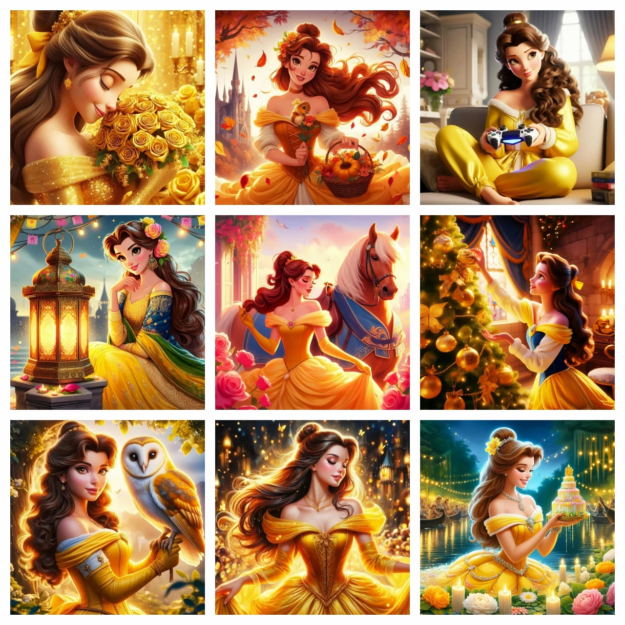 

New 2024 Disney Beauty and The Beast DIY Diamond Pictures Painting Kits Embroidery Mosaic Cross Stitch Home Decor Halloween Gift