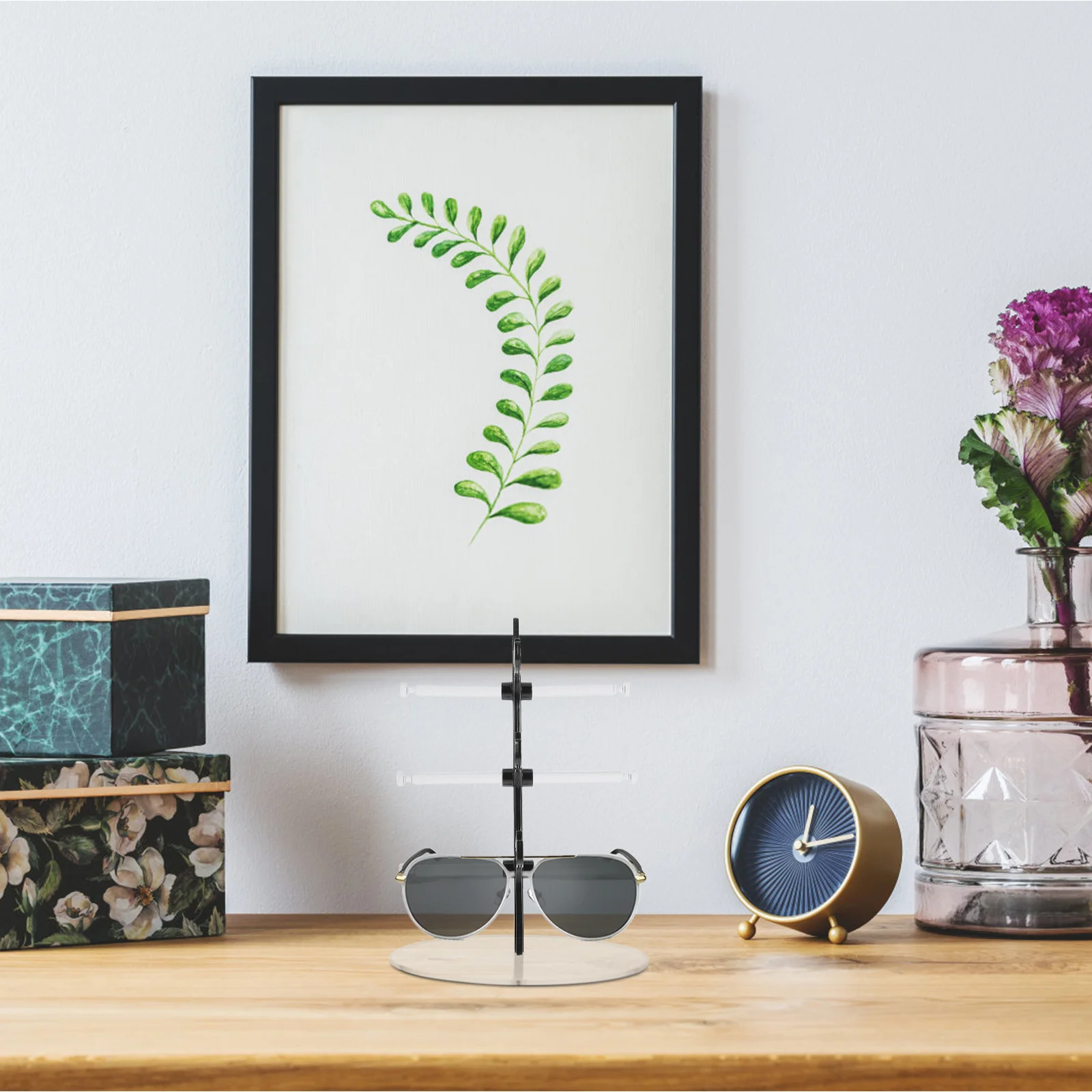 

Stylish Glasses Display Stand Portable Desktop Organizer Storage Rack for Home Office Decorative Use Storage Rack