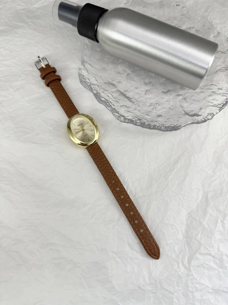 Heiß begehrte Marken-Quarzuhr für Damen, modisches Lederarmband, Taubenei-Zifferblatt, Luxus-Geschenk, Mädchen-Armbanduhren, Dropshipping. – Detail 15