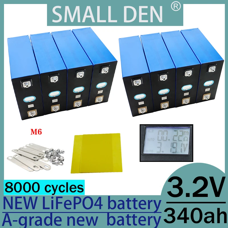 New A-grade 3.2V 340Ah lithium iron phosphate battery cycles rechargeable battery DIY 12V 24V 48V RV electric boat golf cart