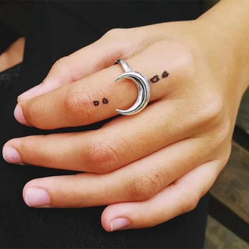 Simples lua anel de prata cor dedo anéis para feminino menina moda festa jóias acessórios feminino bijoux presentes para heratacado