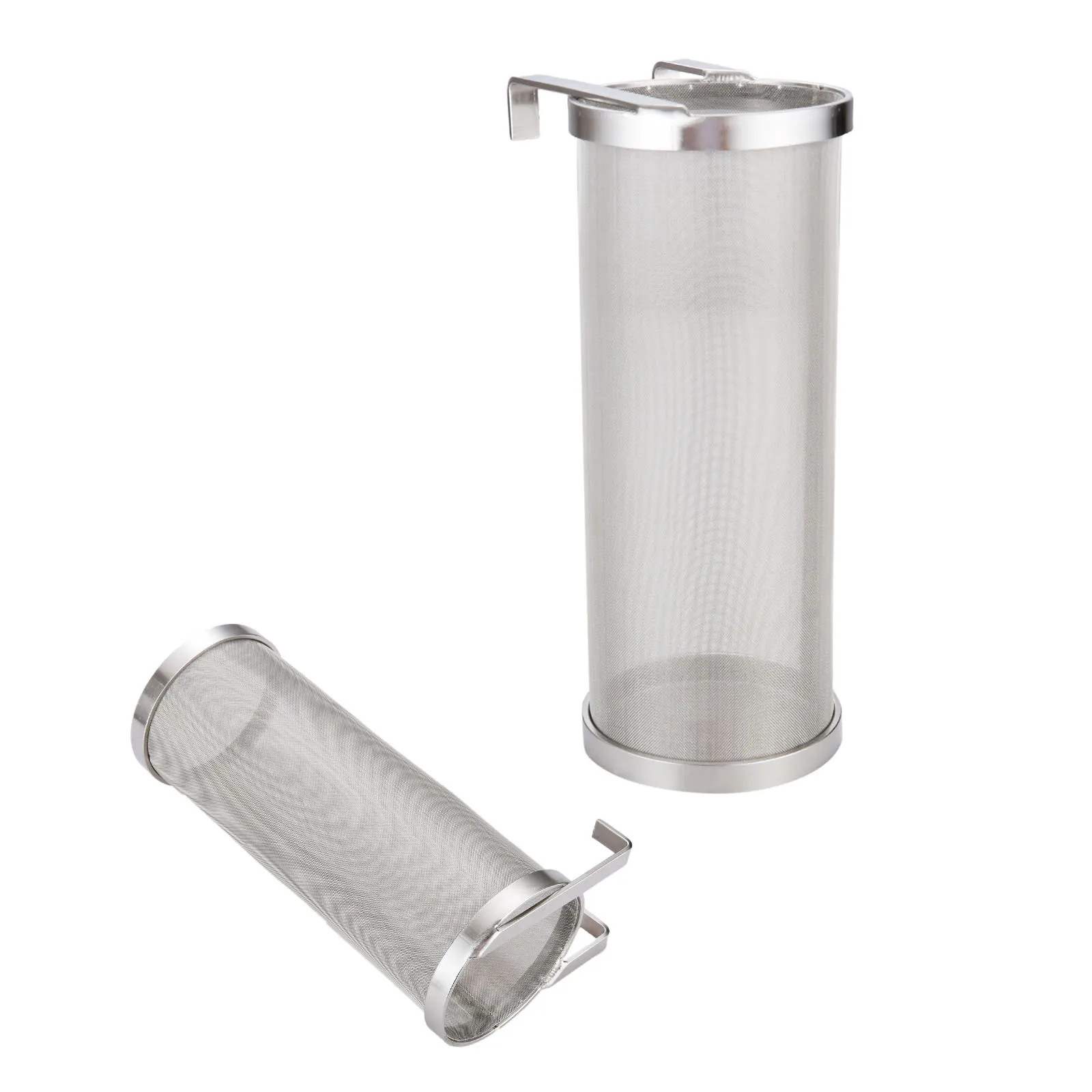 Stainless Steel Hop 300 Micron Mesh Filter with 2 Hooks Homebrew Beer Craft Wine Homemade Coffee 10x25.5cm 15x35cm Grain Basket