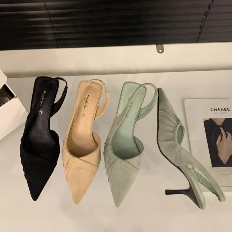 

Высокие каблуки во французском стиле, модные летние босоножки с острым носком, элегантные и благородные женские туфли на одинарной платформе. 2025 г.