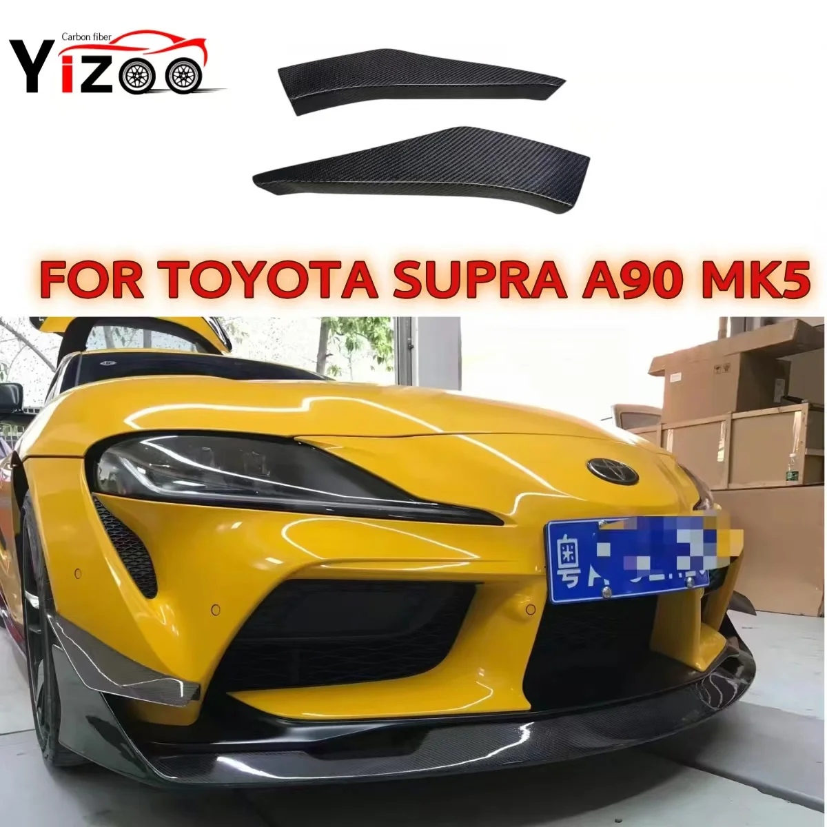 

Carbon Fiber Front Bumper Canards Trim Winglet Side Canards Fin Splitters For Toyota Supra A90 A91 MK5 Varis Style 2019-2021