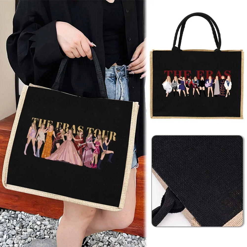 Imitation Sacks Shopping Bag Vintage Tote Bags Print Eras Series Reusable Eco Grocery Storage Bags Vintage Beach Bag