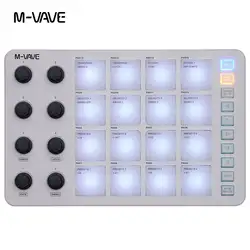 M-VAVE MIDI Controller Strike Pad RGB Backlight Keyboard BT Connection Low Latency 3.5mm Output Interface ith 16 Strike Pads