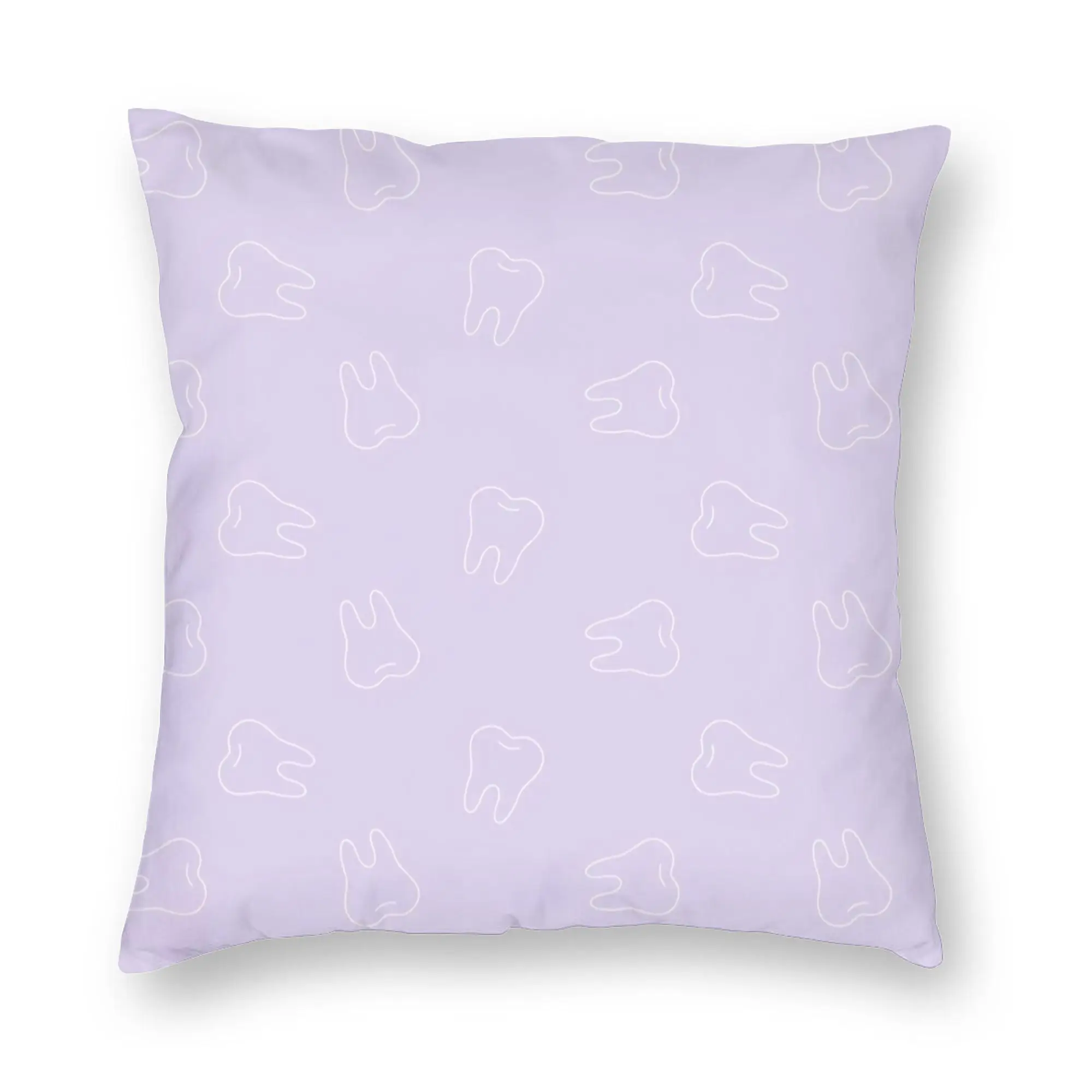 Tooth Party Purple Throw Pillow Case for Sofa  Luxury Cushion Cover Velvet Pillowcase