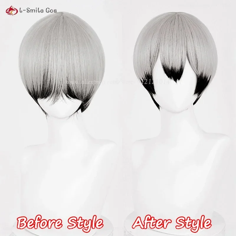 x;3,f6'b7\g, Shinsuke Kita 27cm Silver Gray Black Wigs Anime Cosplay Wig Heat Resistant Synthetic Ha5;h7'b8\f,4/ view 2