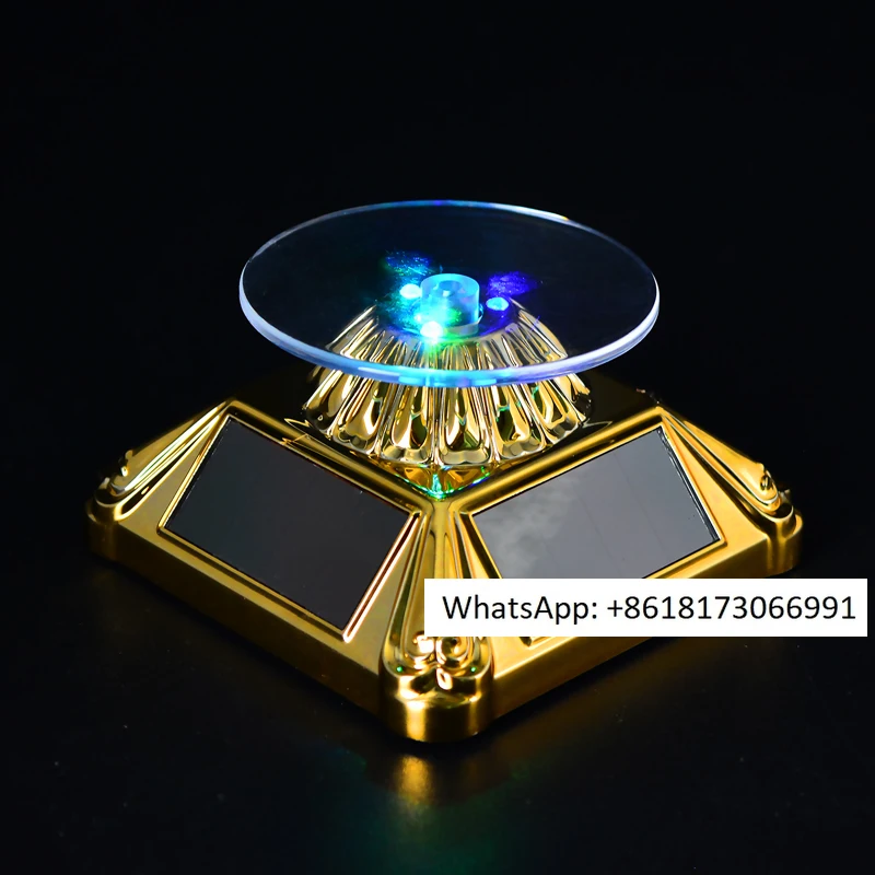 

Ретро-стол для демонстрации товаров с автоматическим вращением, электрическая подставка для ювелирных изделий, нефрита и парфюмерии, работающая на солнечной энергии