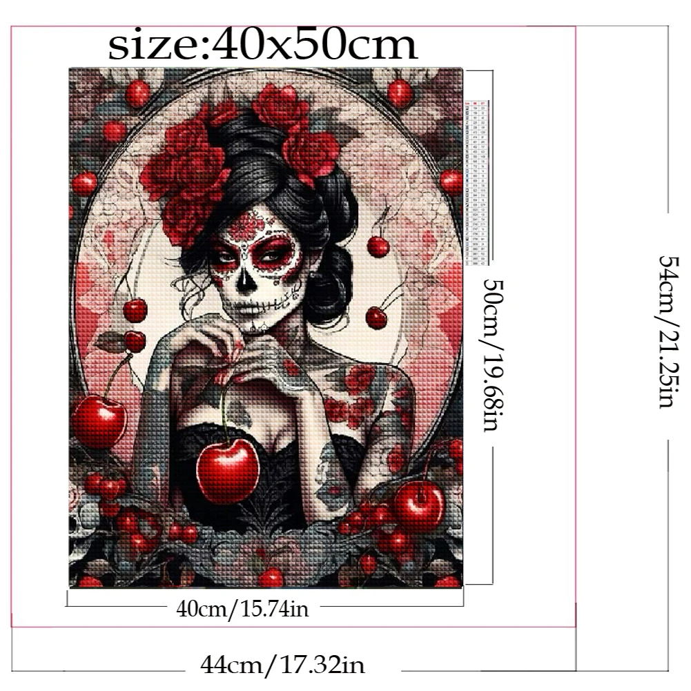 DIY Diamond Painting Tattoo Skull Rose Woman New 2024 Diamond Mosaic Embroidery Cross Stitch Kits Hallowen Home Decor