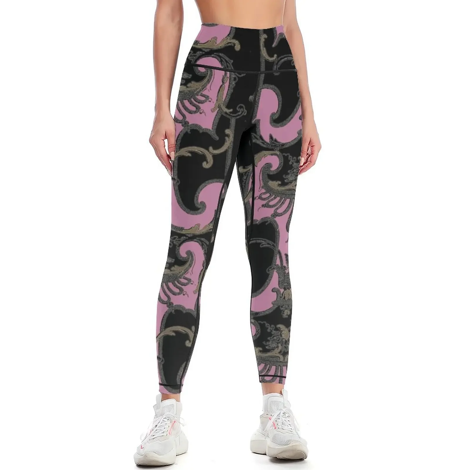 

ediemagic pink baroque Leggings workout clothes for Pants sport Legging sexy woman legging pants raises butt Womens Leggings