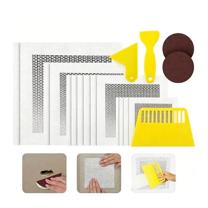 Aluminum Drywall Repair Patches(19 PCS), For Quick Fix Plaster For Small& Large Hole Wall Repair Patch Kit