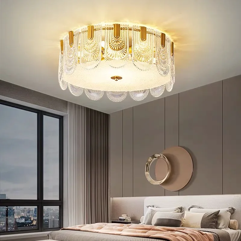 Lampadari in vetro di cristallo di lusso moderno americano LED francese Retro Designer appeso luce Lustre camera da letto soggiorno lampade per sala da pranzo