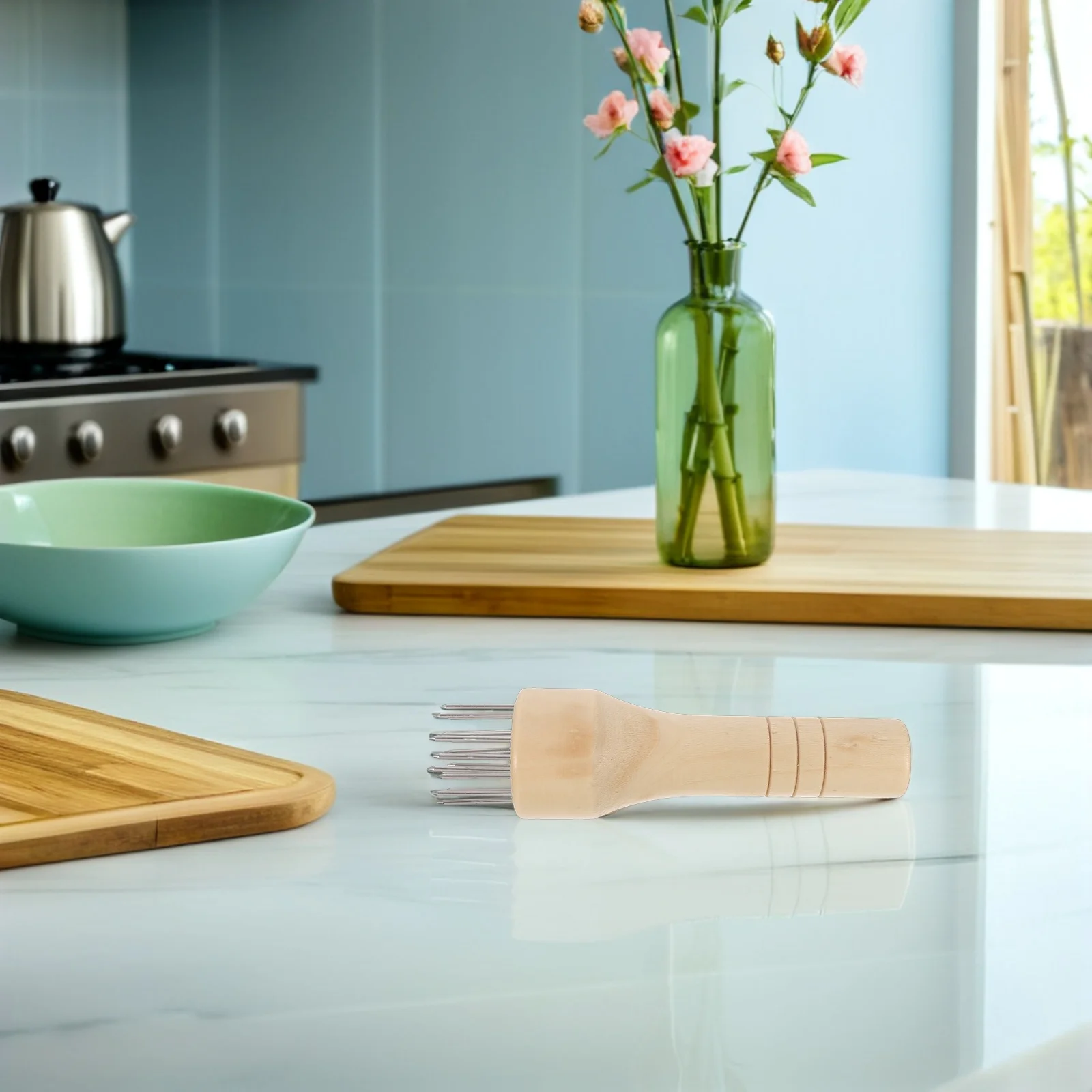 

Stainless Steel Meat Tenderizer Hammer Wood Handle Manual Steak Pounder Kitchen Mallet Beef Tenderizer Tool Meat Pricker