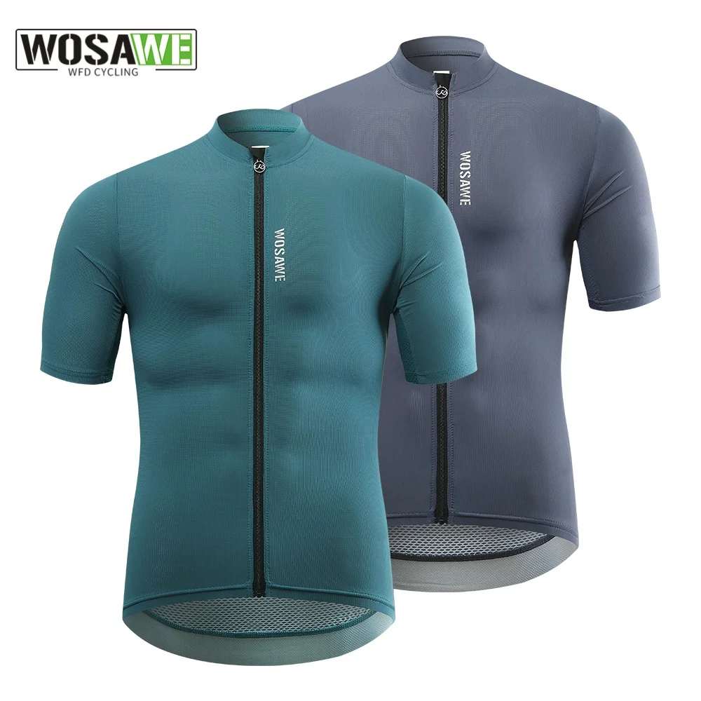 

WOSAWE Men's Cycling Jersey with Long Sleeve Anti-UV Slim Fit Breathable Cycling Maillot Quick Dry MTB Road Cycling Shirt
