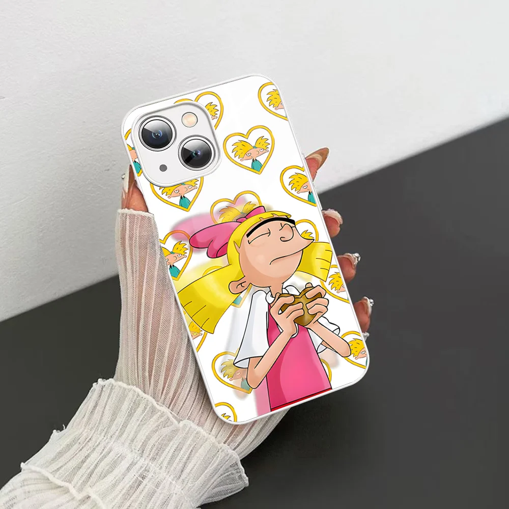 Hey A-Arnold H-Helga Phone Case Tempered Glass For Iphone 14 13 12 11 Pro Mini XS MAX 14Plus X XS XR Fundas