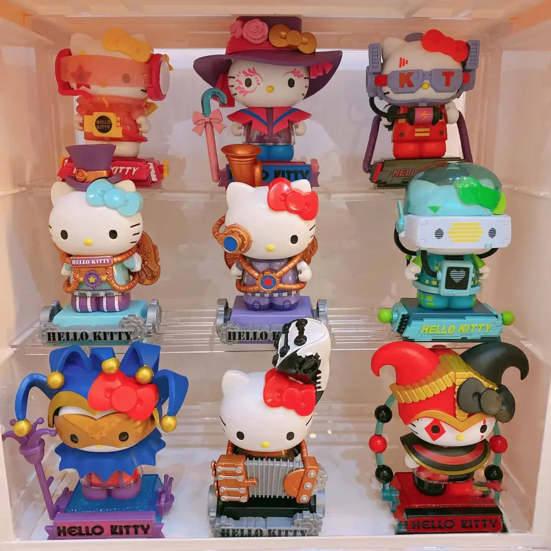 ใหม่ 9 ชิ้น Hello Kitty กล่องตาบอดการ์ตูนตัวอักษร Cyberpunk Joker สไตล์เด็กของขวัญ Surprise Lucky คอลเลกชันลึกลับ