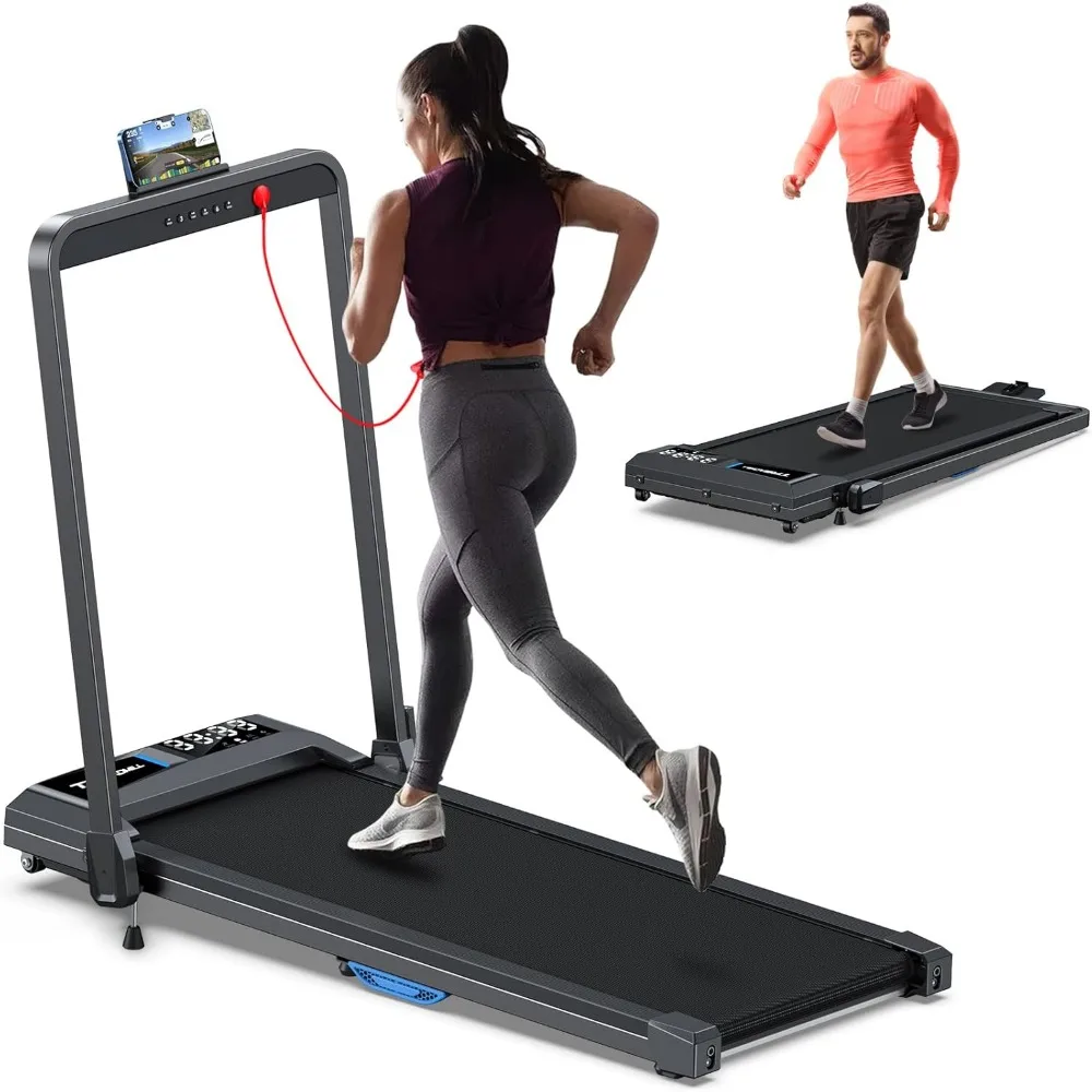 

10% Incline Walking Pad - 2.5HP 4MPH/7.6MPH 265/340+lb Capacity Treadmills for Home, Portable Foldable Adjustable Incline Tread
