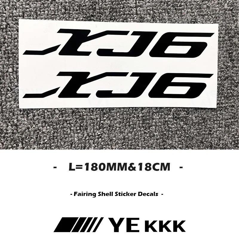 

2X 180MM Motorcycle Fairing Shell Hub Head Shell Fuel Tank Sticker Decal White Black For YAMAHA XJ6 N XJ-6