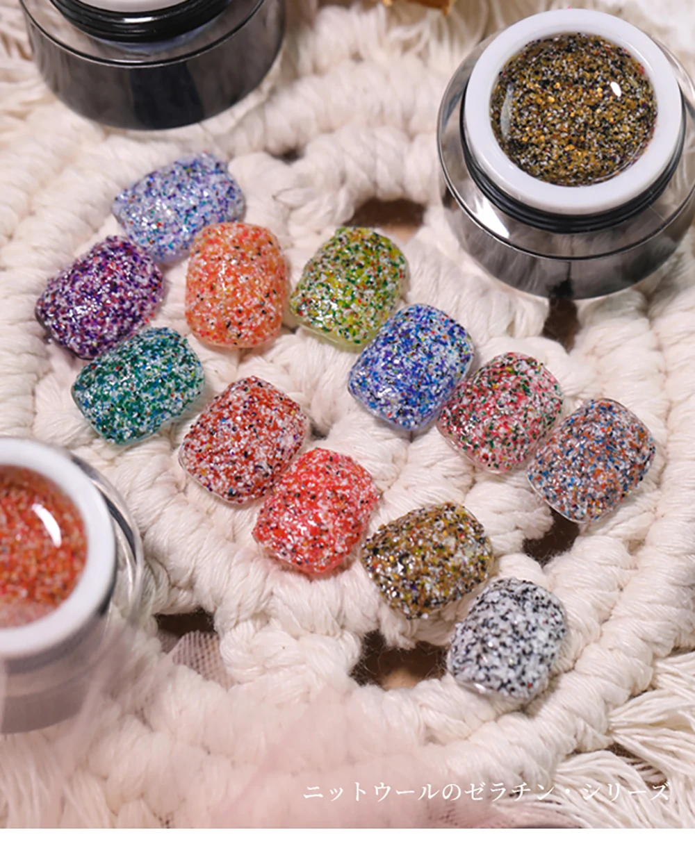 Vendeeni 12 Farben Gestrickter Woll-Optik Gel-Nagellack UV Soak-Off Gel-Lack Wollkarierter Gel-Lack für Nageldesign 10g – Detail 9