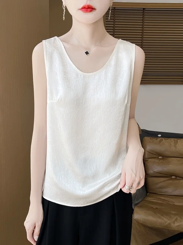 

Лето 2023, женский модный круглый вязаный жилет Ne Svel, цвет, универсальная футболка базового слоя, корейский свободный крой