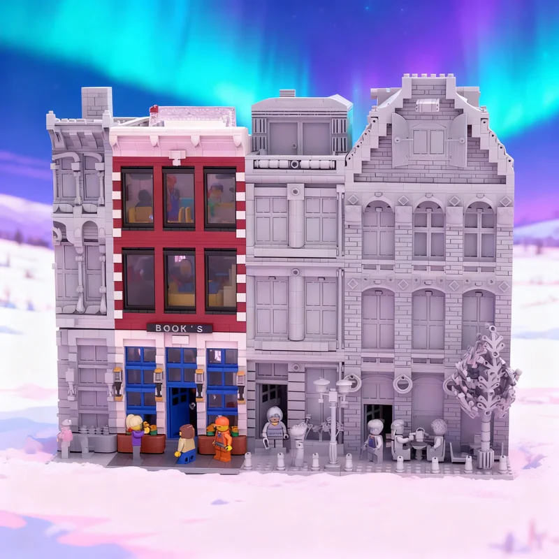 2558pcs MOC Modular Buildings ® Modular Canal House Books Store Model Building Blocks Architecture Christmas Gift Toys Display