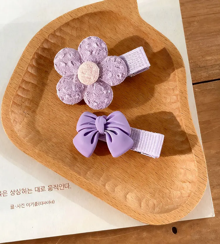Handmade Fabric Flower Hair Clips Sweet Bow Design Women Side Barrettes Cute Broken Hair Decor Daily Hair Accessories