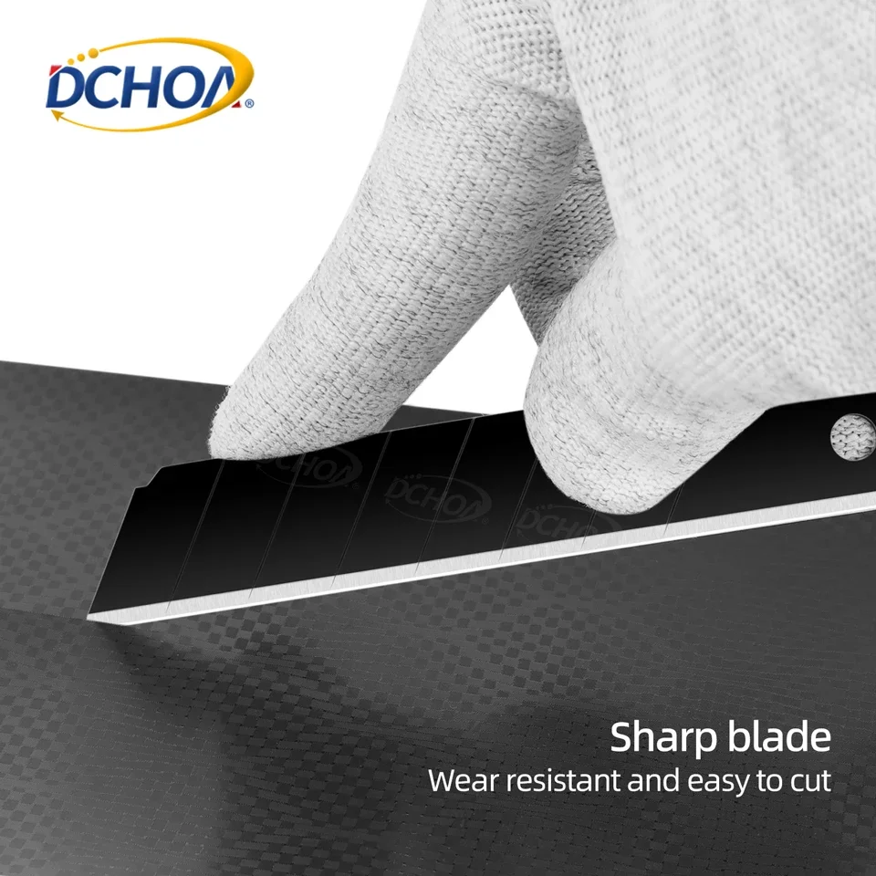 DCHOA 18mm Retractable Utility Knife Carbon Steel Snap Off Blade Cutter for Vinyl Wrap Paper DIY Craft Cutting Tools