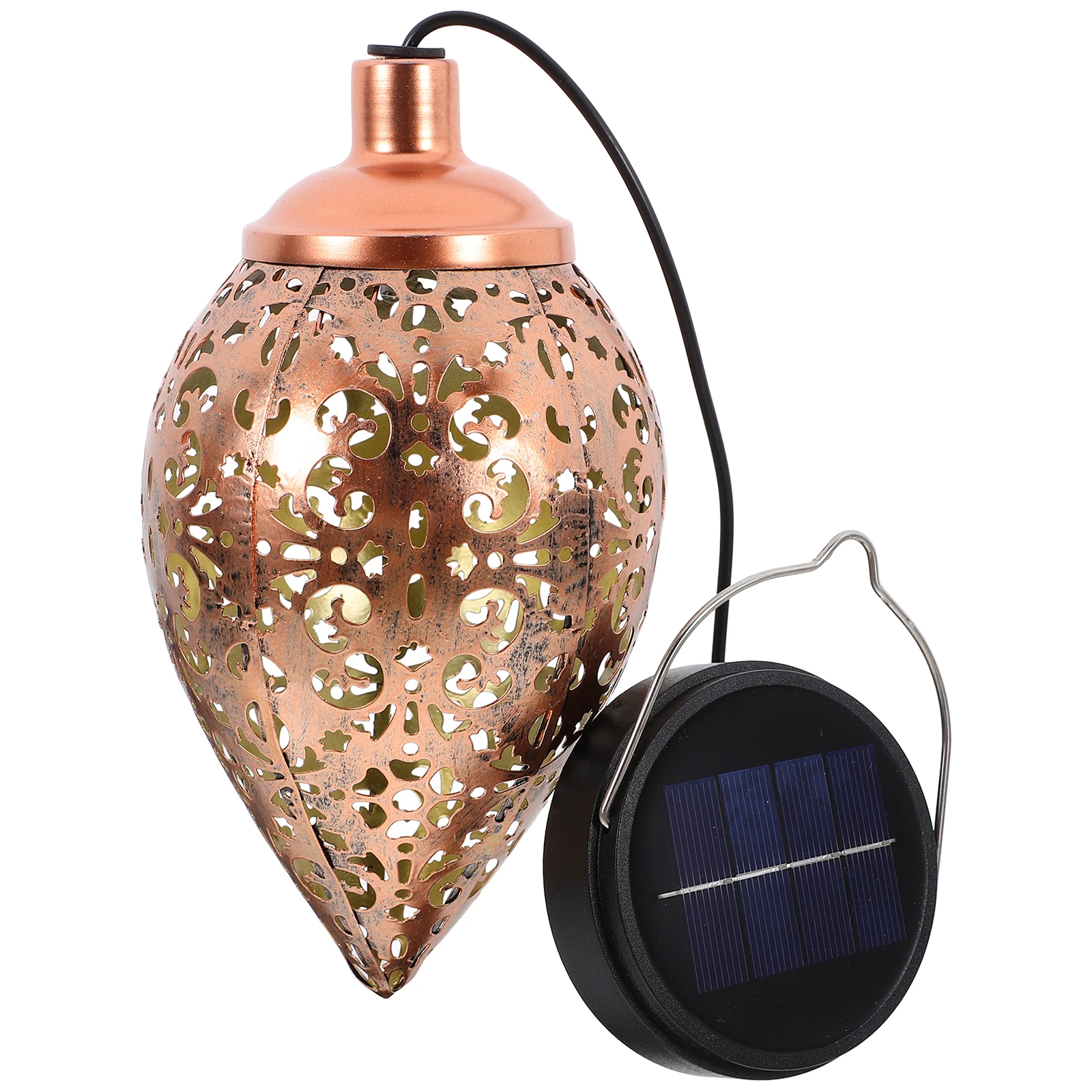 

Light Garden Lanterns Iron Waterproof Outdoor Decor Hollow Design Solar Lights Hooks Longlasting