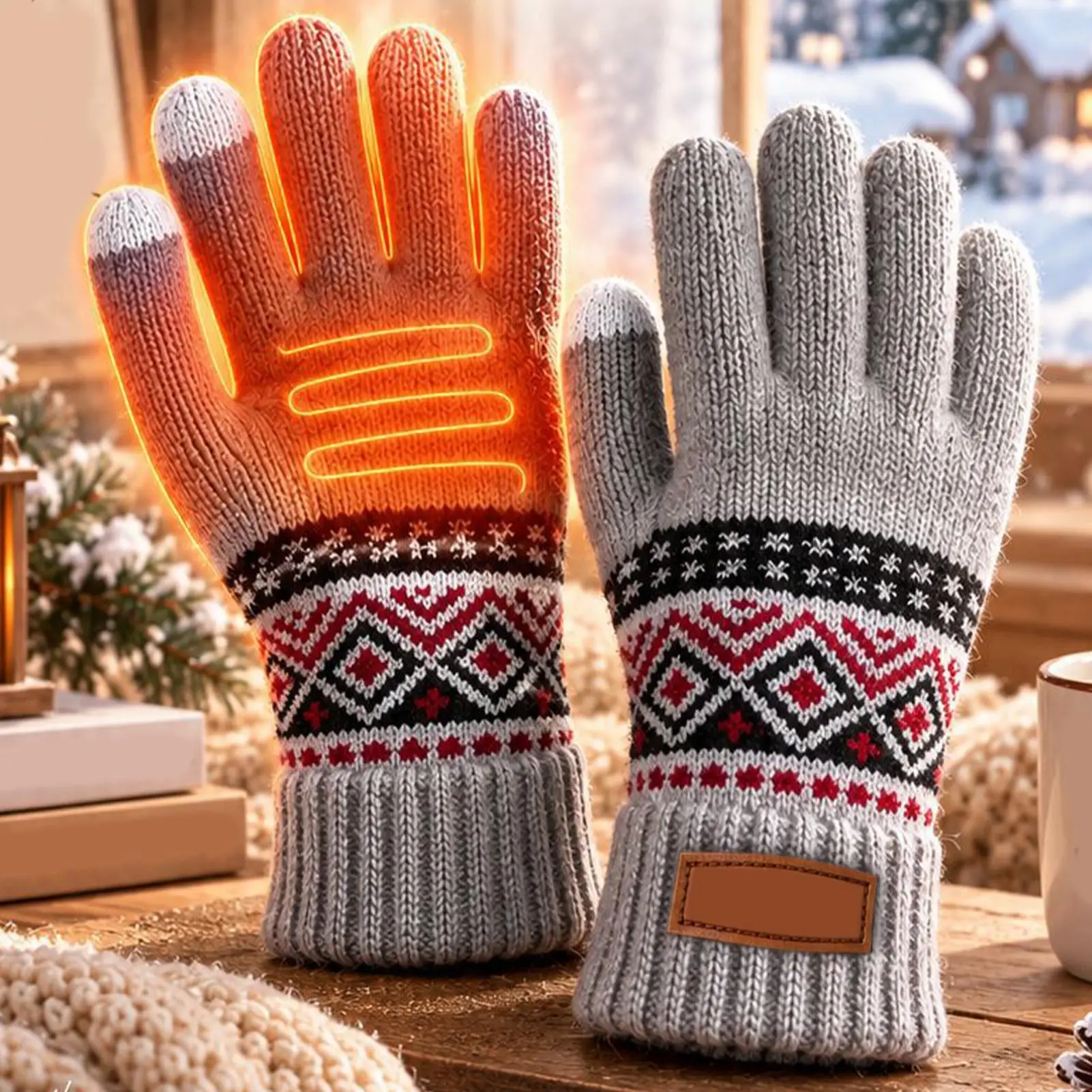 Hand Warming Gloves 3 Levels USB Electric Touchscreen Knitted Mittens Thermal Warm Gloves For Winter Walking Typing Driving