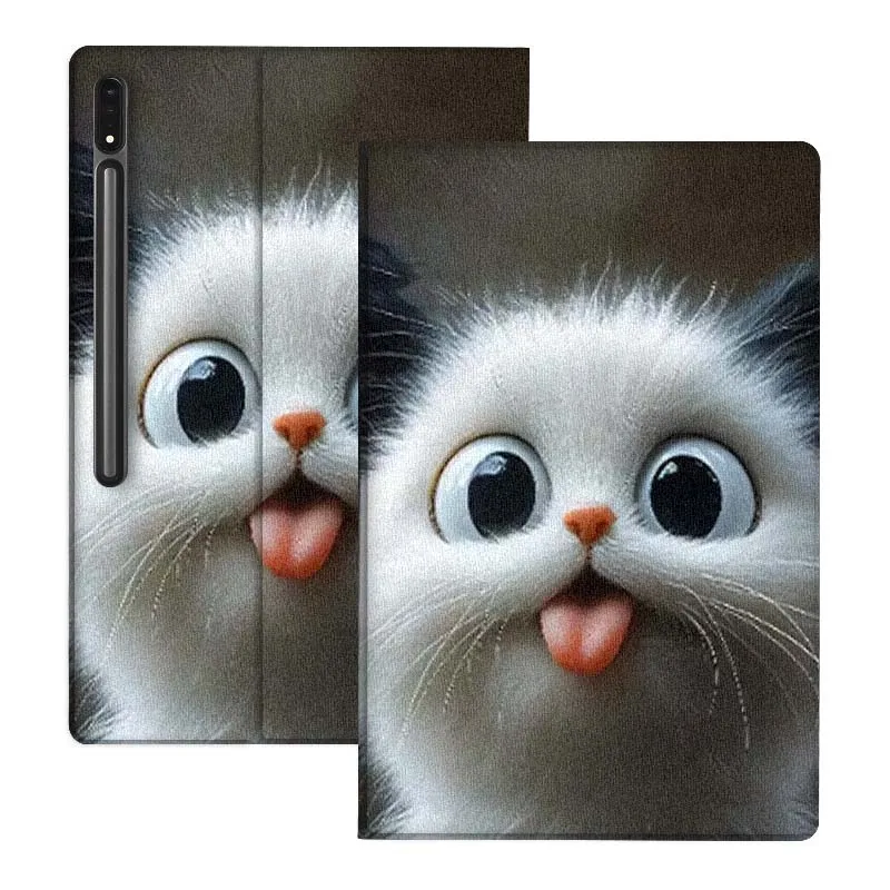 

Чехол для планшета Art Moon Cartoon Cat для Samsung Galaxy Tab S10 S9 S8 S7 FE Lite, мягкий, гибкий, с поддержкой, подарок