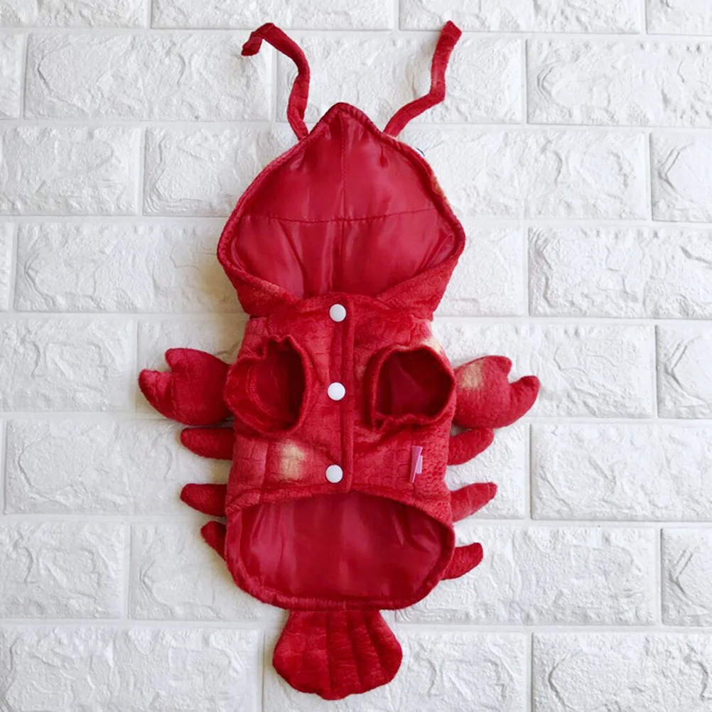 

Lobster Transform Costume for Warm Puppy Dog Cat Apparel Red L Size Autumn Winter Wear Sleeveless Casual Pet