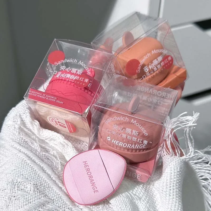 Kawaii Hamburg-shaped Blush Improves Complexion Brighten Facelasting Rouge Matte Face Palette Facial Blush Korean Cosmetics