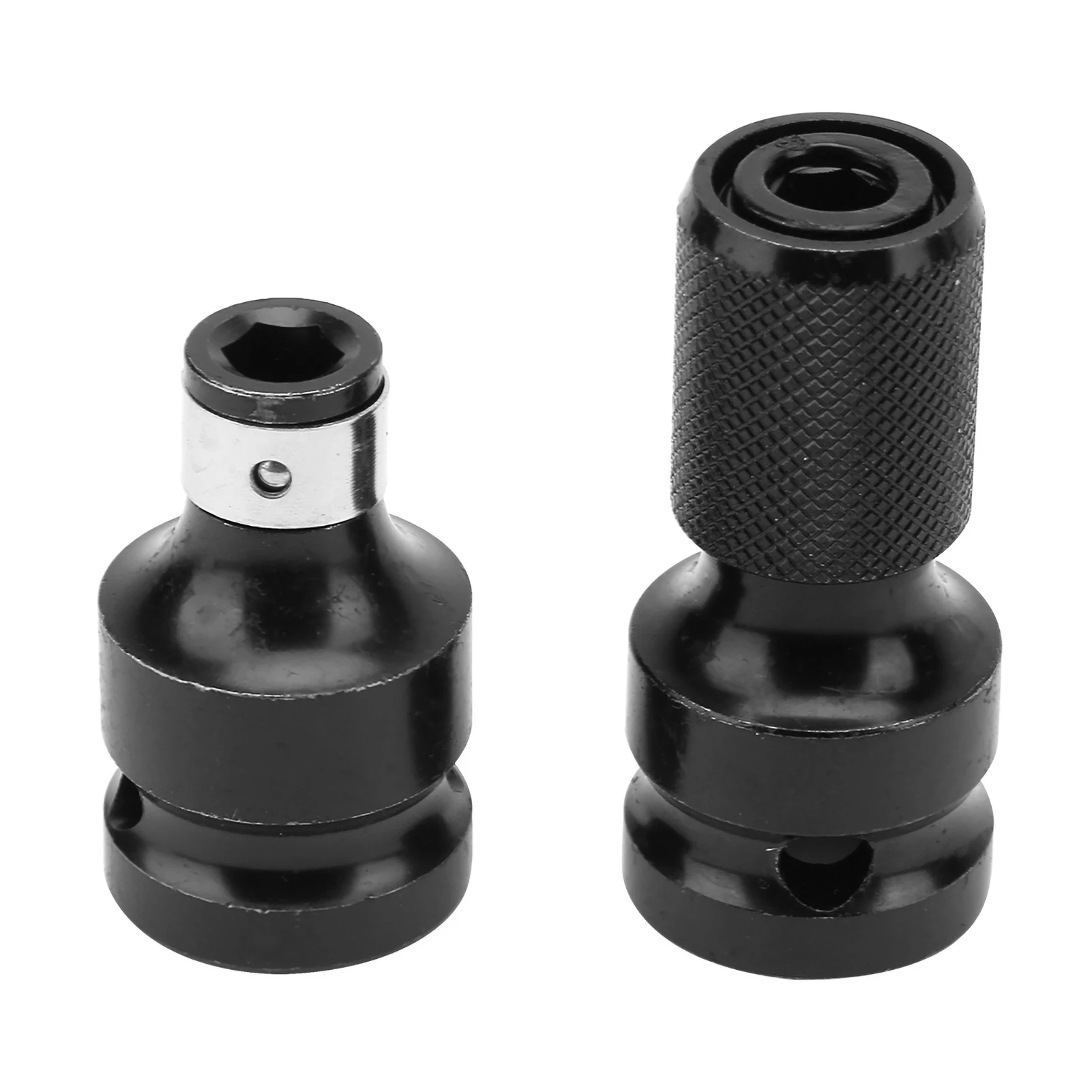 2Pcs 1/2 To 1/4 Hex Female Telescopic Socket Adapter Electric Wrench Adapter Telescopic Ejector Adapter