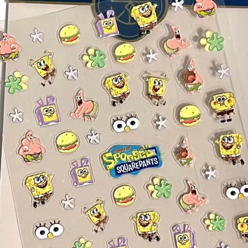 Kawaii لطيف الكرتون SpongeBob SquarePants، ملصقات الأظافر ثلاثية الأبعاد نجمة كبيرة للطلاب، ملصقات أظافر ثلاثية الأبعاد عالية الجمال #2